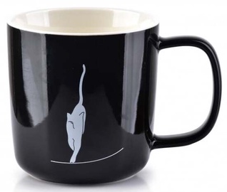 Krūzīte AffekDesign Sammy Cat, balta melna, 0.36 l