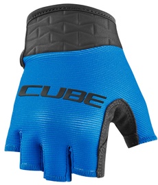 Velo cimdi pusaudžu Cube Performance Junior Short Finger, zila/melna, XS