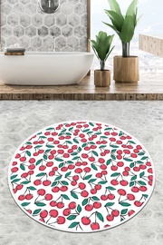 Vannas istabas paklājs Foutastic Ciliegia Circle Djt 359CHL4613, balta/sarkana/zaļa, 200 cm x 200 cm