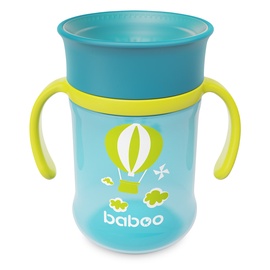 Bērnu pudelīte Baboo 360° Transport, 300 ml, 6+ mēn., plastmasa, zila/zaļa