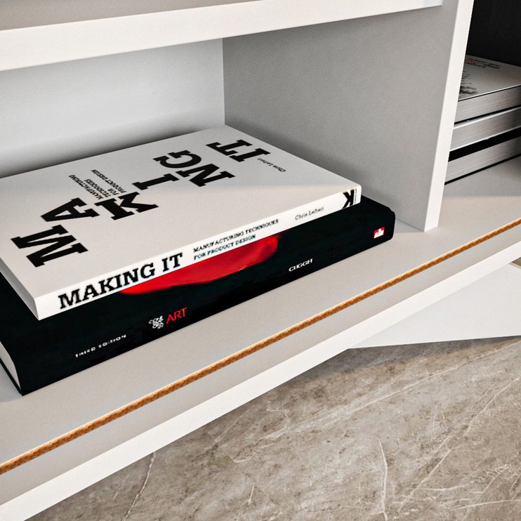 Журнальные столики Kalune Design Stor, белый/антрацитовый, 43 см x 150 см x 75 см