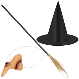 Halloweeni tarvikute komplekt lastele, nõid Springos HA5220, must, plastik/polüester