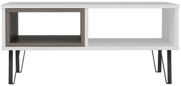 Журнальный столик Kalune Design Mendoz, белый/темно-серый, 90 см x 60 см x 41.1 см