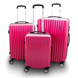 Koferu komplekts Barut B2M3505, rozā, 30 x 49 x 77 cm