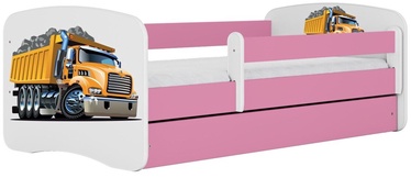Vaikiška lova viengulė Kocot Kids Babydreams Truck, rožinė, 164 x 90 cm, su patalynės dėže