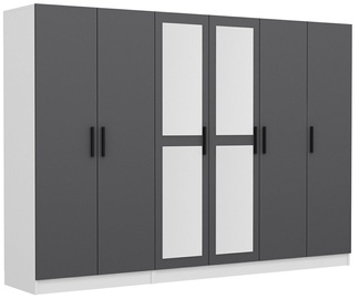 Гардероб Kalune Design Kale 4960, белый/антрацитовый, 52 см x 225 см x 190 см, с зеркалом