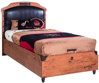 Детская кровать Kalune Design Single Bedstead Pirate, коричневый/черный, 208 x 107 см