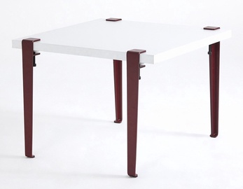 Kafijas galdiņš Kalune Design Halicheron, balta/sarkana, 60 cm x 60 cm x 45 cm
