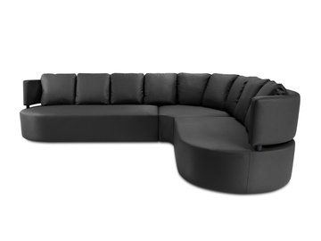 Kampinė lauko sofa Calme Jardin Barts, juoda, dešininė, 262 cm x 310 cm x 85 cm