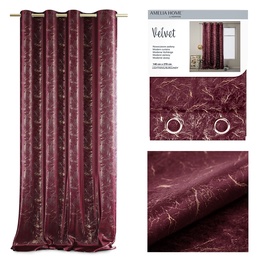Nakts aizkari AmeliaHome Velvet Lightning, bordo, 140 cm x 270 cm