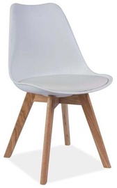 Стул для столовой Kris KRISDBS, матовый, белый/дубовый, 41 см x 49 см x 83 см