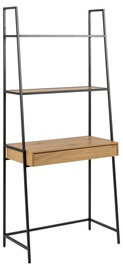 Põrandariiul Seaford Bookcase, must/tamm, 77 cm x 36 cm x 174.5 cm