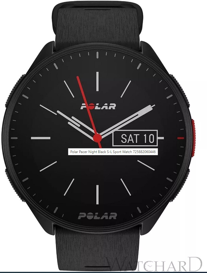 Viedais pulkstenis Polar Pacer, melna