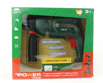 Žaislinis meistro įrankis, gręžtuvas Dromader Power Tools Drill, juoda/žalia