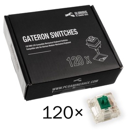 Колпачки клавиш Glorious PC Gaming Race Gateron Green Switches | Clicky & Noisy (120 pcs), прозрачный/зеленый