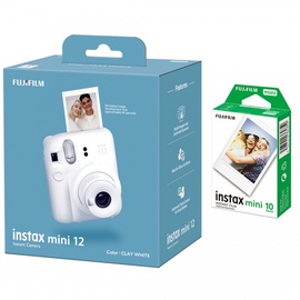 Моментальный фотоаппарат Fujifilm Instax Mini 12 + Instax Mini Glossy 10pcs, белый