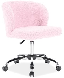 Biroja krēsls Dolly, 44 x 53 x 71 - 81 cm, rozā/hroma