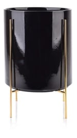Цветочный горшок Mondex Neva HTYE9285, керамика/металл, Ø 23 см, золотой/черный