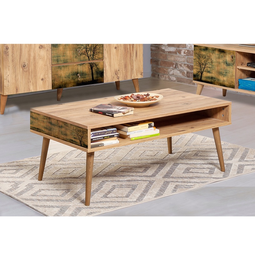 Журнальный столик Kalune Design Viva 729, коричневый, 60 см x 110 см x 45 см