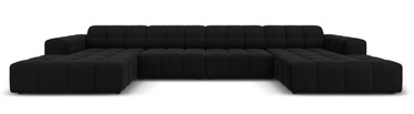Dīvāns Micadoni Home Jennifer Velvet, melna, 364 x 166 cm x 70 cm