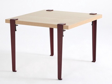 Журнальный столик Kalune Design Halicheron, коричневый/красный, 600 мм x 600 мм x 450 мм