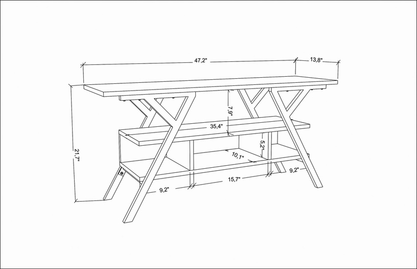 TV-laud Kalune Design Minerva, valge/tumehall, 35 cm x 120 cm x 55 cm