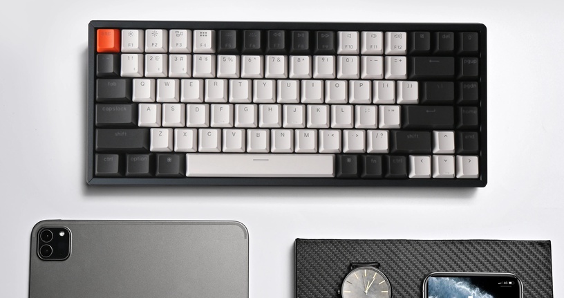 Klaviatūra Keychron S1 QMK Gateron Red, Angļu (US), melna, bezvadu