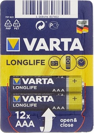 Baterijas Varta Longlife, AAA, 1.5 V, 12 gab.