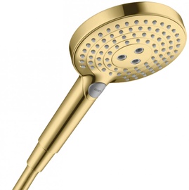 Dušas galviņa Hansgrohe Raindance Select S 120 3jet Polished Gold Optic 26530990, zelta, 125 mm