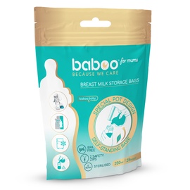 Пакеты для хранения грудного молока Baboo, 250 мл, 0 мес., пластик, 25 шт., прозрачный