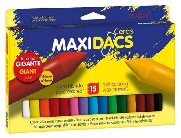 Kriidid, vahajas Alpino Maxidacs, 120 mm, mitmevärviline, 15 tk