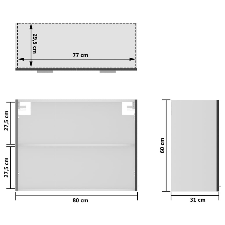 Кухонный гарнитур VLX 7 Piece Set, серый, 3.05 м