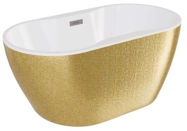 Vann, teisaldatav Besco Navia Glam Gold, 160 cm x 80 cm x 60 cm, ovaalne