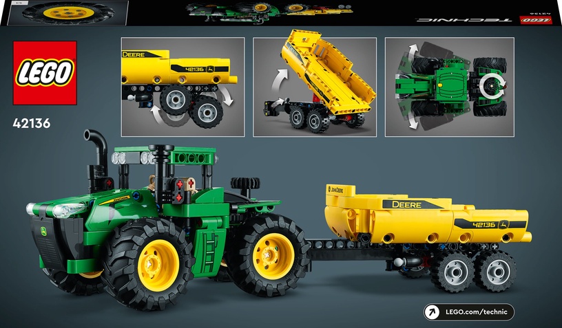 Konstruktors LEGO® Technic John Deere 9620R 4WD Tractor 42136, 390 gab.