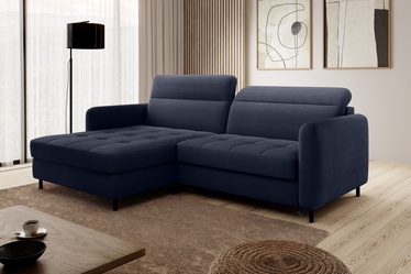 Stūra dīvāns Gomsi, tumši zila, kreisais, 165 x 228 x 100 cm