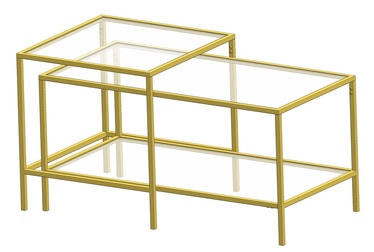 Набор журнальных столиков Kalune Design Sevay, золотой, 45 - 50 см x 90 см x 45 - 50 см