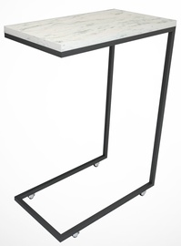 Журнальный столик Kalune Design Callen Marble, белый/черный/бежевый, 26 см x 46 см x 62 см