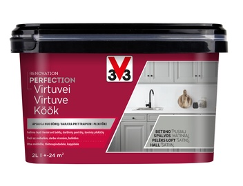 Краска-эмаль V33 Renovation Perfection Kitchen, атлас, 2 l, конкретный