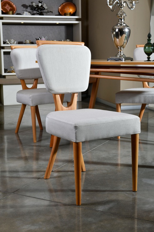Ēdamistabas komplekts Kalune Design Palace, krēmkrāsas/ozols