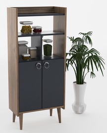 Кухонный шкаф Kalune Design Lagomood Kiler, ореховый/антрацитовый, 300 мм x 600 мм x 1400 мм