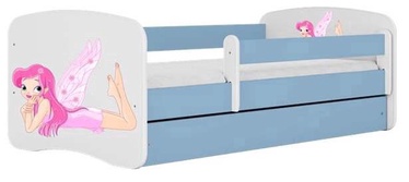 Vaikiška lova viengulė Kocot Kids Babydreams Fairy With Wings, mėlyna/balta, 184 x 90 cm, su patalynės dėže