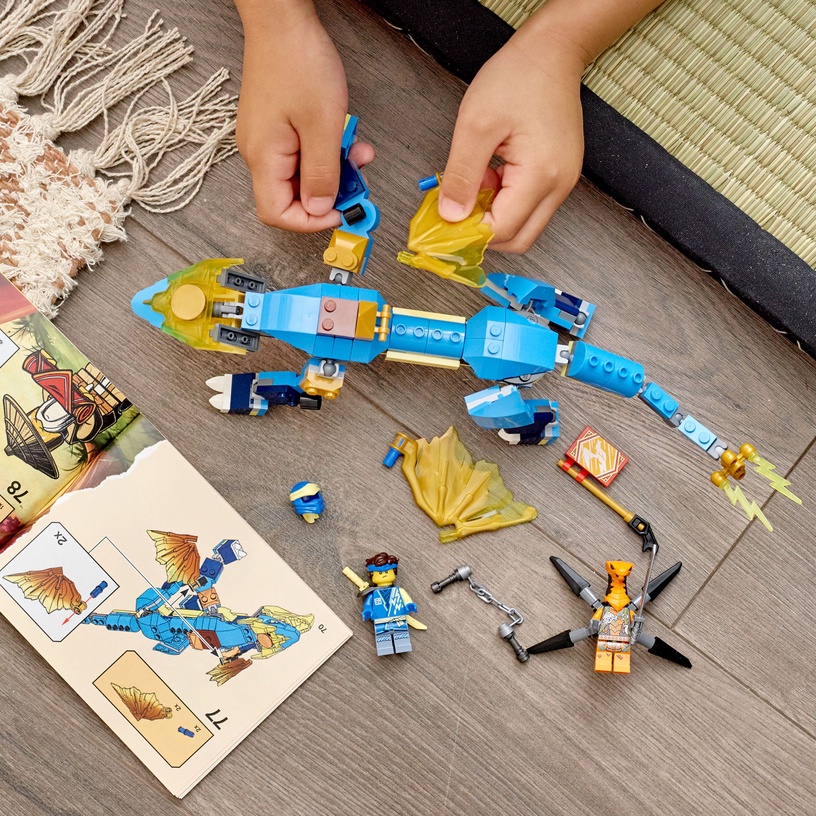 Konstruktors LEGO® NINJAGO® Jay pērkona pūķis EVO 71760, 140 gab.