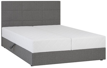 Кровать двухместная Home4you Leiko, 160 x 200 cm, серый, с матрасом