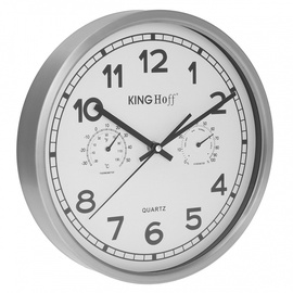 Sienas kvarca pulkstenis King Hoff Wall Clock KNFF3081, balta, plastmasa, 30 cm x 30 cm, 30 cm