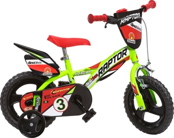 Laste jalgratas Dino Bikes Raptor, punane/roheline, 9" (21.59 cm), 12"