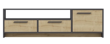 TV galds Kalune Design Tyson, ozola/antracīta, 160 cm x 46.4 cm x 35.6 cm