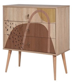 Kumode Kalune Design City Form, daudzkrāsaina, 40 x 80 cm x 89 cm