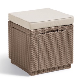Пуф VLX Allibert Cube 408952, коричневый/белый, 42 см x 42 см x 39 см