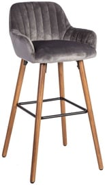 Baro kėdė Home4you Ariel, pilka, 52 cm x 48 cm x 97 cm