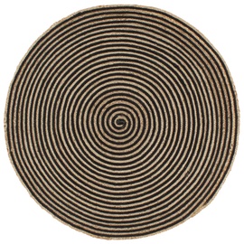 Ковер VLX Handmade Jute 133720, коричневый/черный, 120 см x 120 см